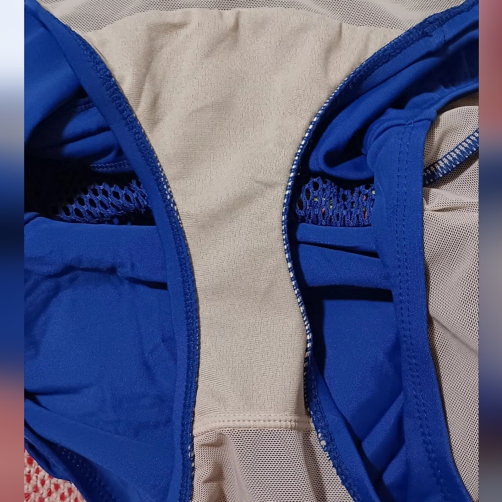 Lane Bryant By Casique Aztec Mesh Swim Suit Blue Sz40C One Piece - Picture 8 of 13